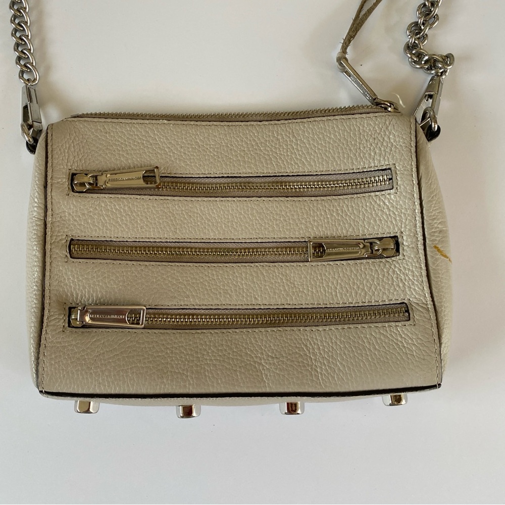 Rebecca Minkoff Women’s Leather Mini‎ 5 Zip Crossbody Bag Moto Tassels Chainsaw